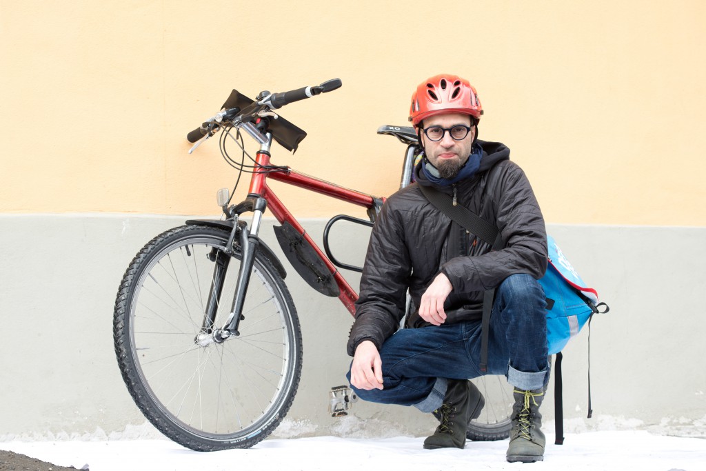 Lausanne, mercredi 6 mars 2016. Sauvabelin. Moniteurs DEFI Vélo. Marco Emilio Poleggi. Copyright © Marius Affolter 2016