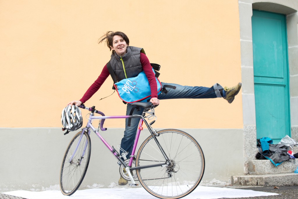 Lausanne, mercredi 6 mars 2016. Sauvabelin. Moniteurs DEFI Vélo. Karen Steinbach. Copyright © Marius Affolter 2016